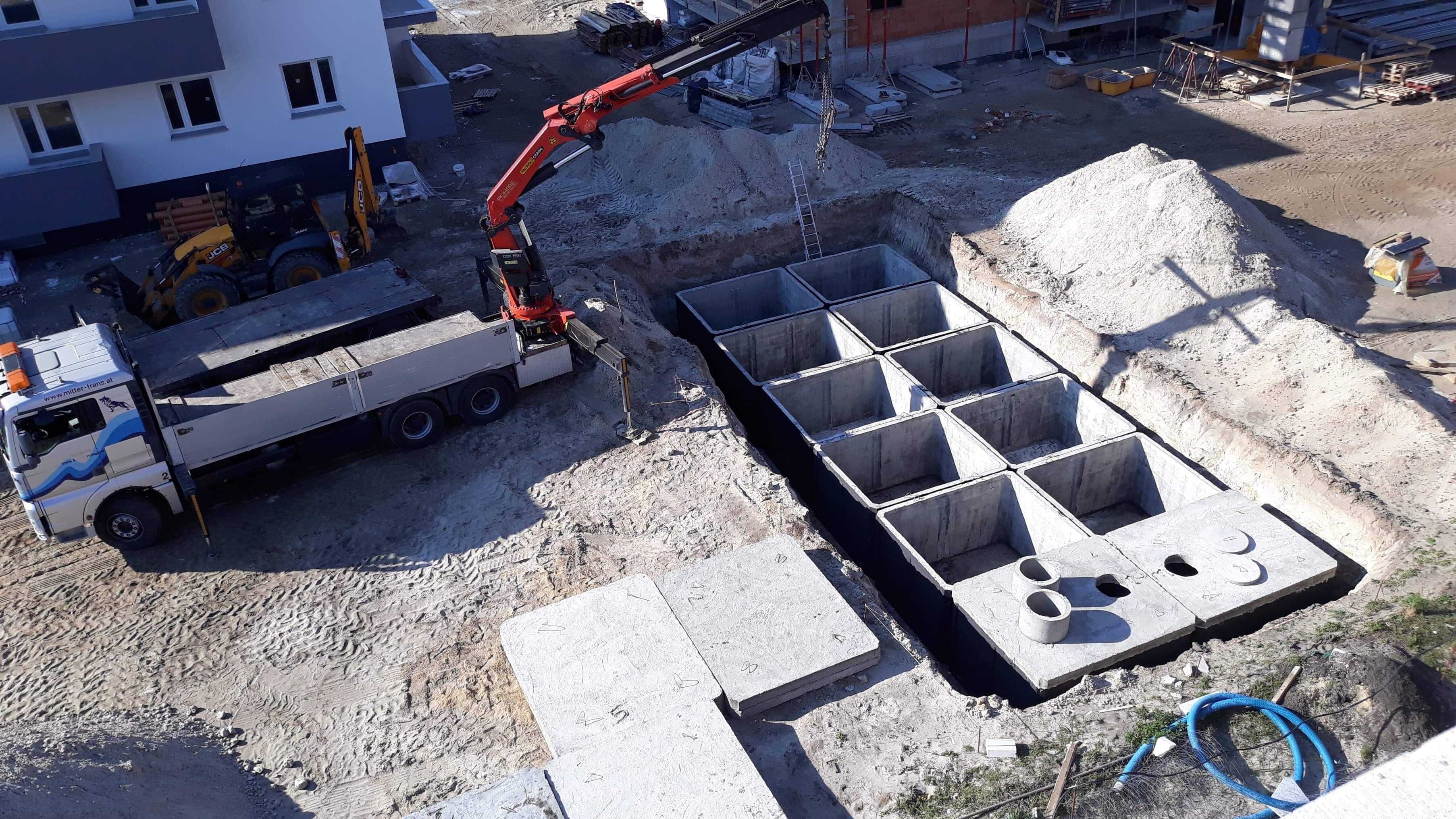 Szambo szamba betonowe zbiornik na wodę deszczówkę szczelne z Atestem