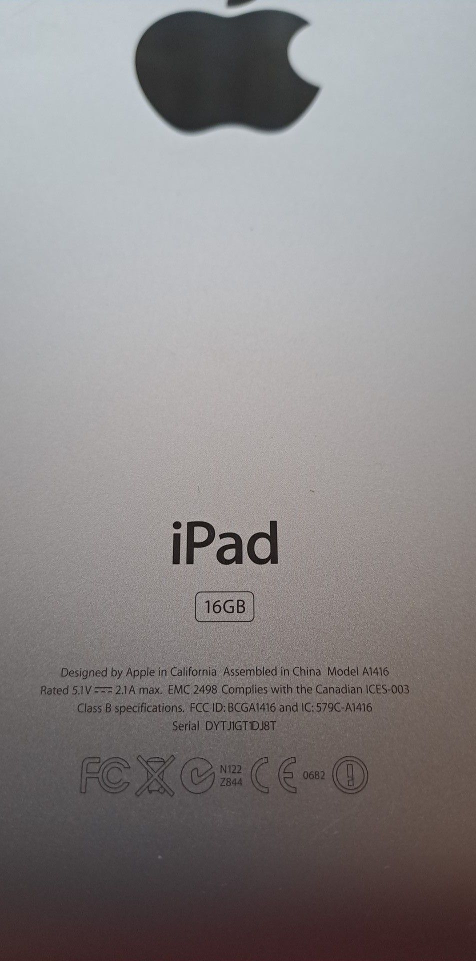 Ipad Apple model a1416