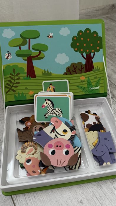 Магнітна книга-пазл Janod "Транспорт" та Тварини