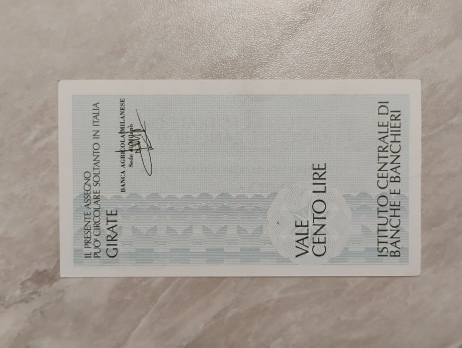 Banknot Włochy - 100 lirów z 1977 r. -miniczek-