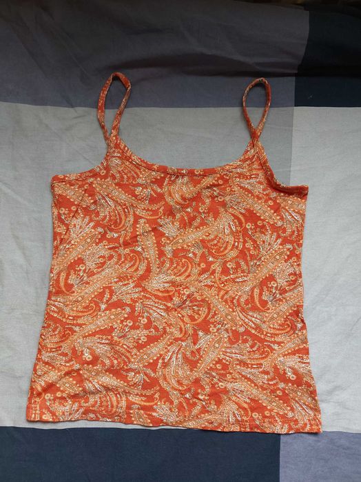 Ruda bluzka na ramiączkach Hennes rozmiar s