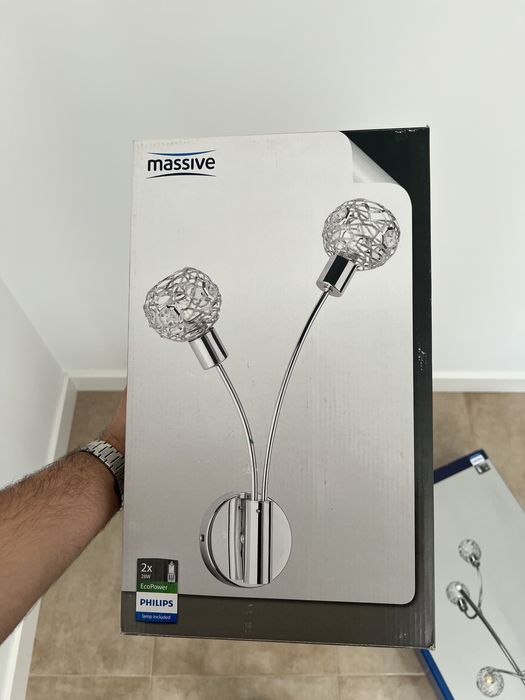 Conjunto de Candeeiros MASSIVE Novos e Selados (1 Grande + 4 Pequenos)