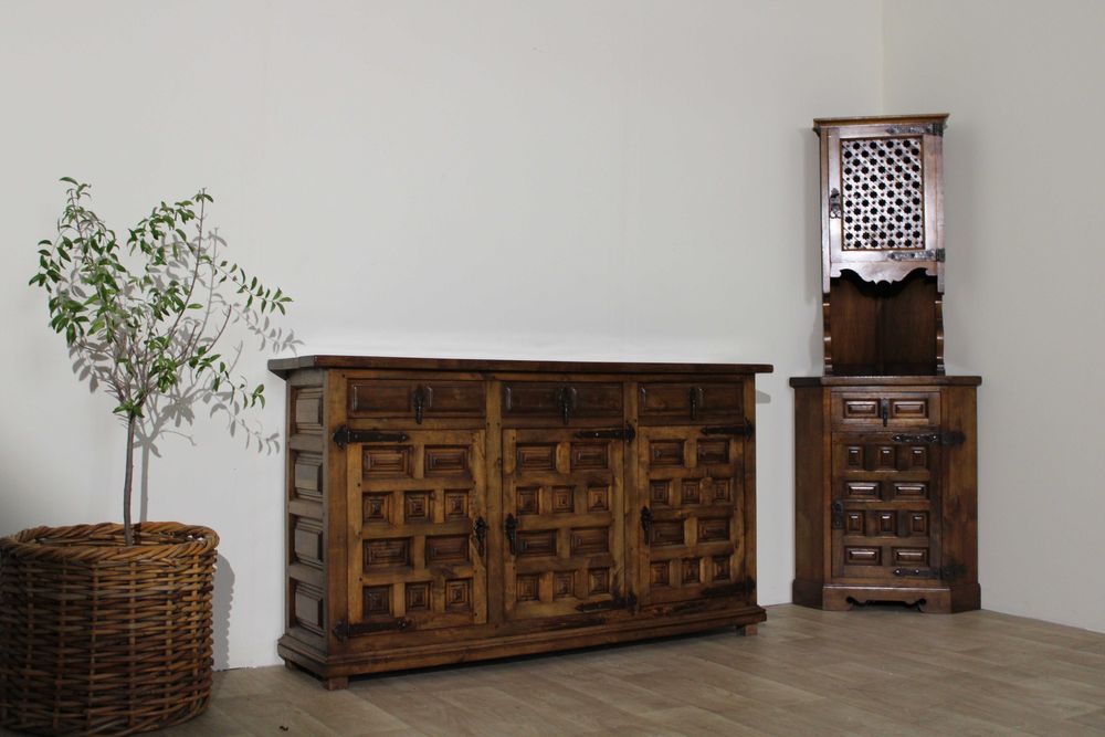 Komoda pini drewniana rustykalna farmhouse hiszpańska