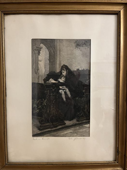 Akwaforta „ Modlitwa wdowy”