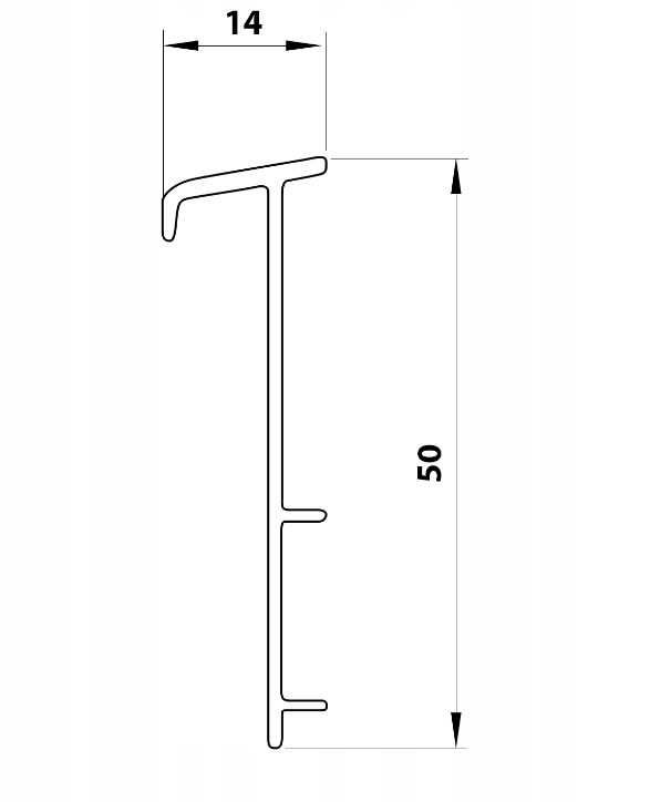 Listwa przypodłogowa dywanowa zielona PCV 14 x 50 dł. 2,5m