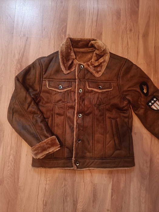 Kurtka pilotka w stylu USA vintage męska brązowa