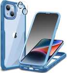 CENHUFO etui 360 do iPhone 14 iPhone 13 filtr prywatyzujący niebieskie