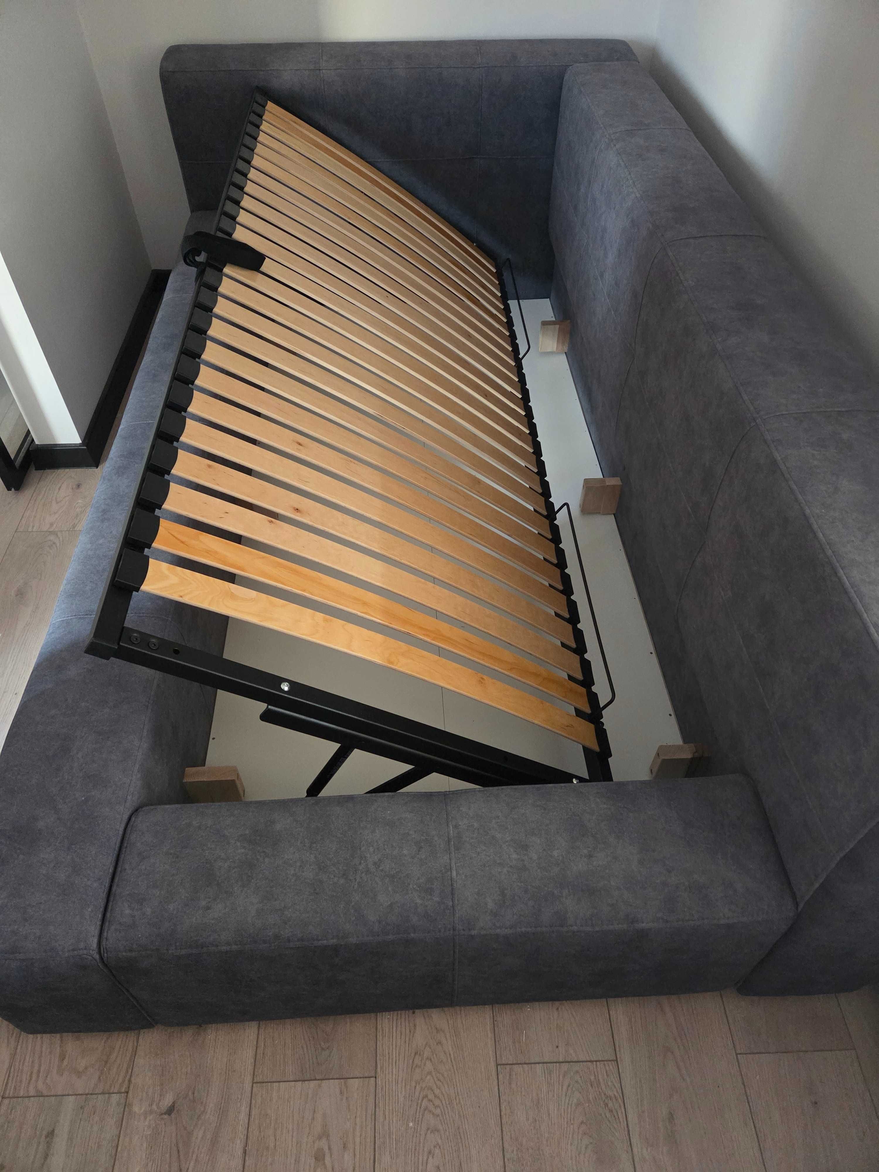 Łóżko tapicerowane lewe 90x200 Materac piankowy 7-strefowy 21cm 90x200