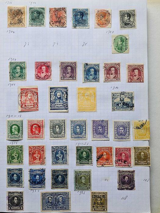 Klaser ze Znaczkami Wenezuela Zbiór lata 1880/1995 Simon Bolivar Mi 26