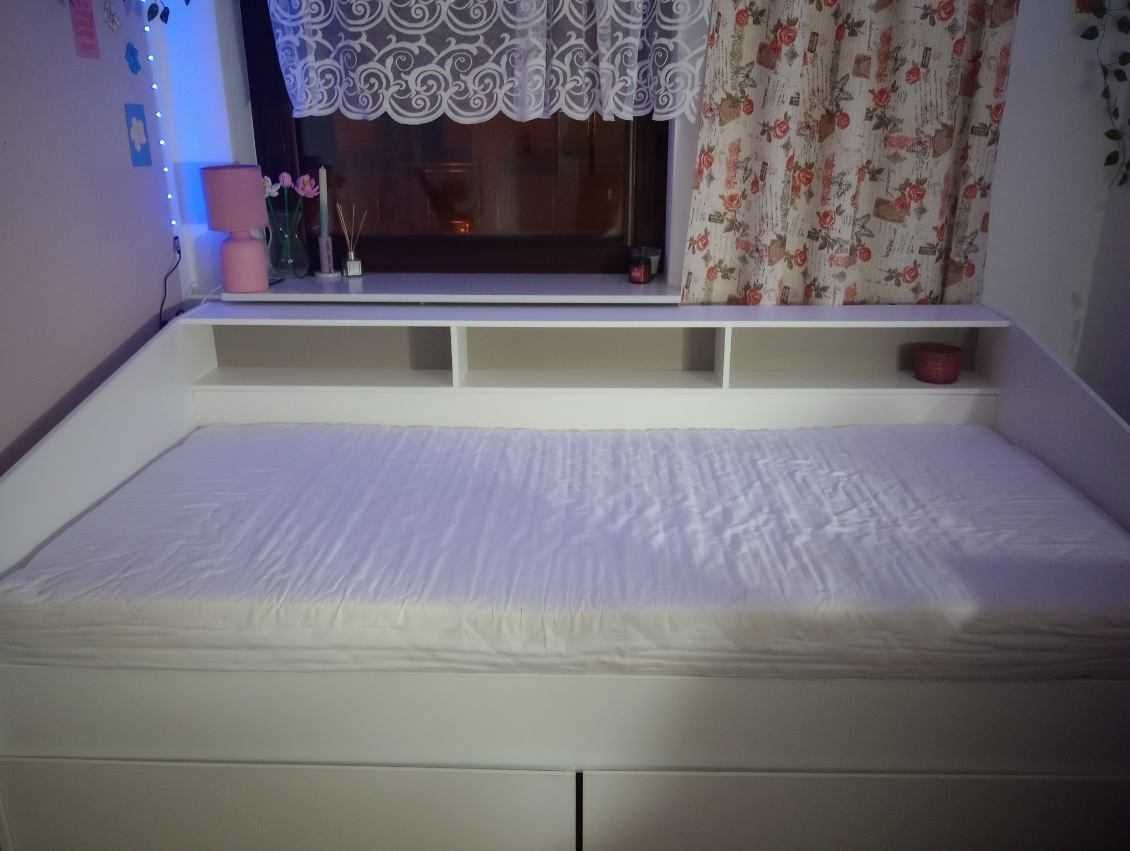 Łóżko z polkami i szufladami 90x200 SLEEP