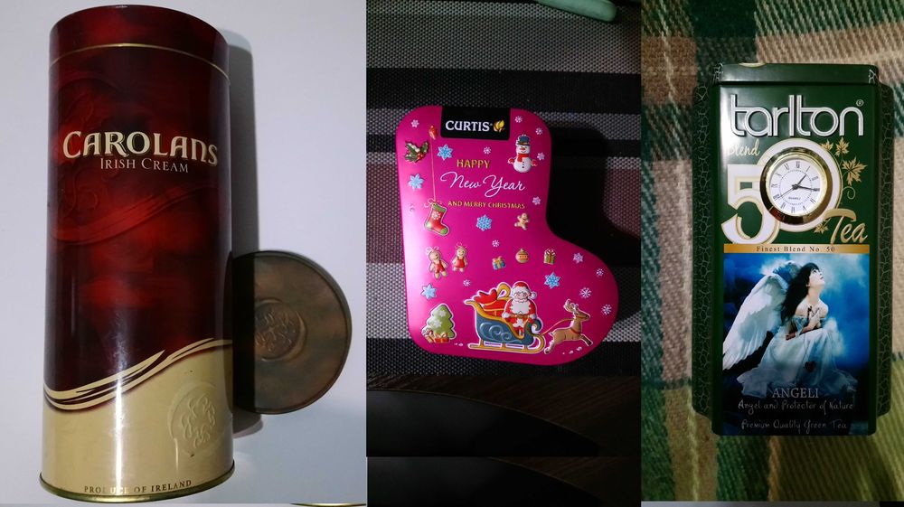 Жестяний тубус металеві коробочки з-під чаю