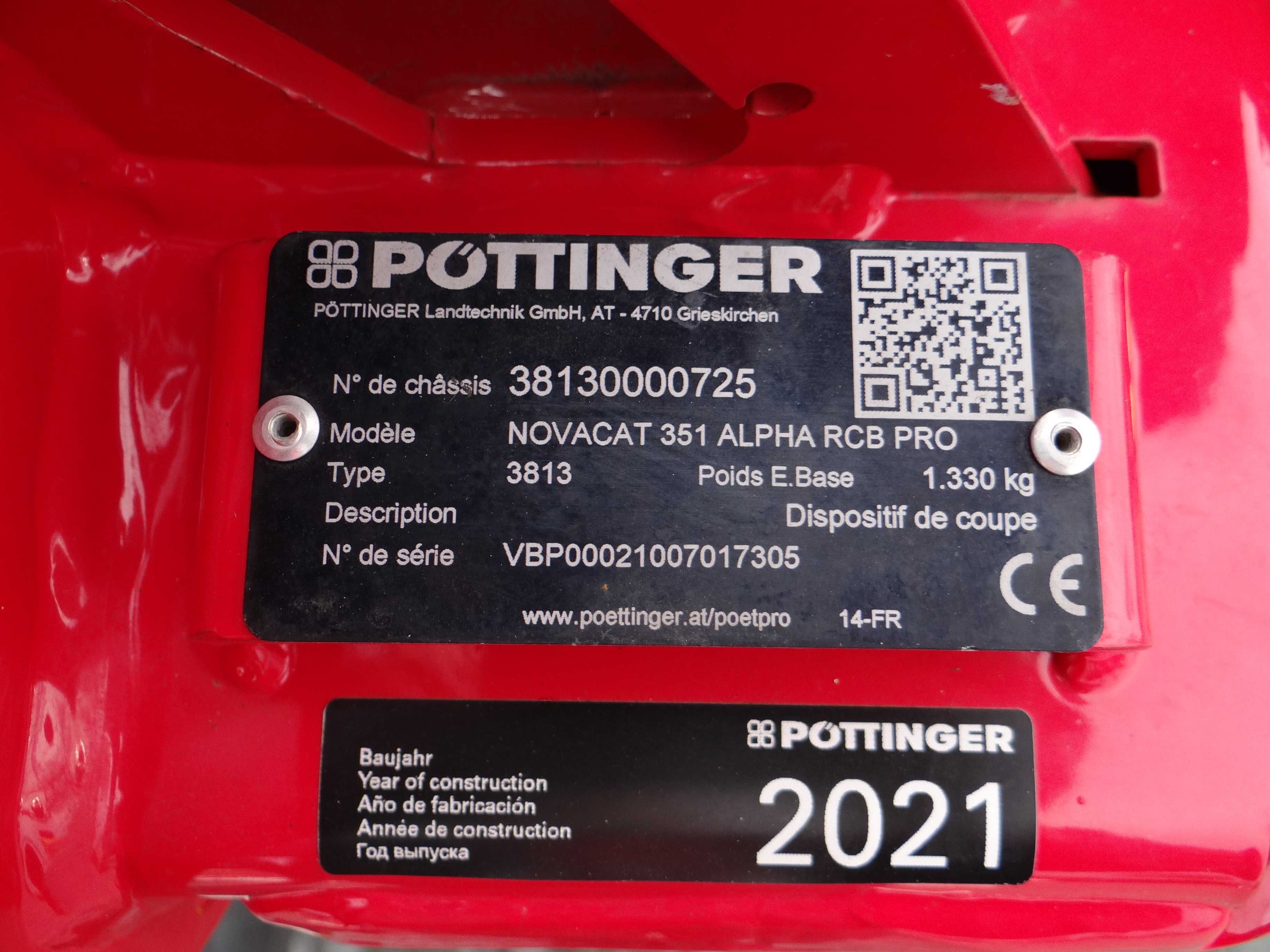 Kosiarka Czołowa Pottinger NovaCat 351 Alpha Motion  RCB PRO