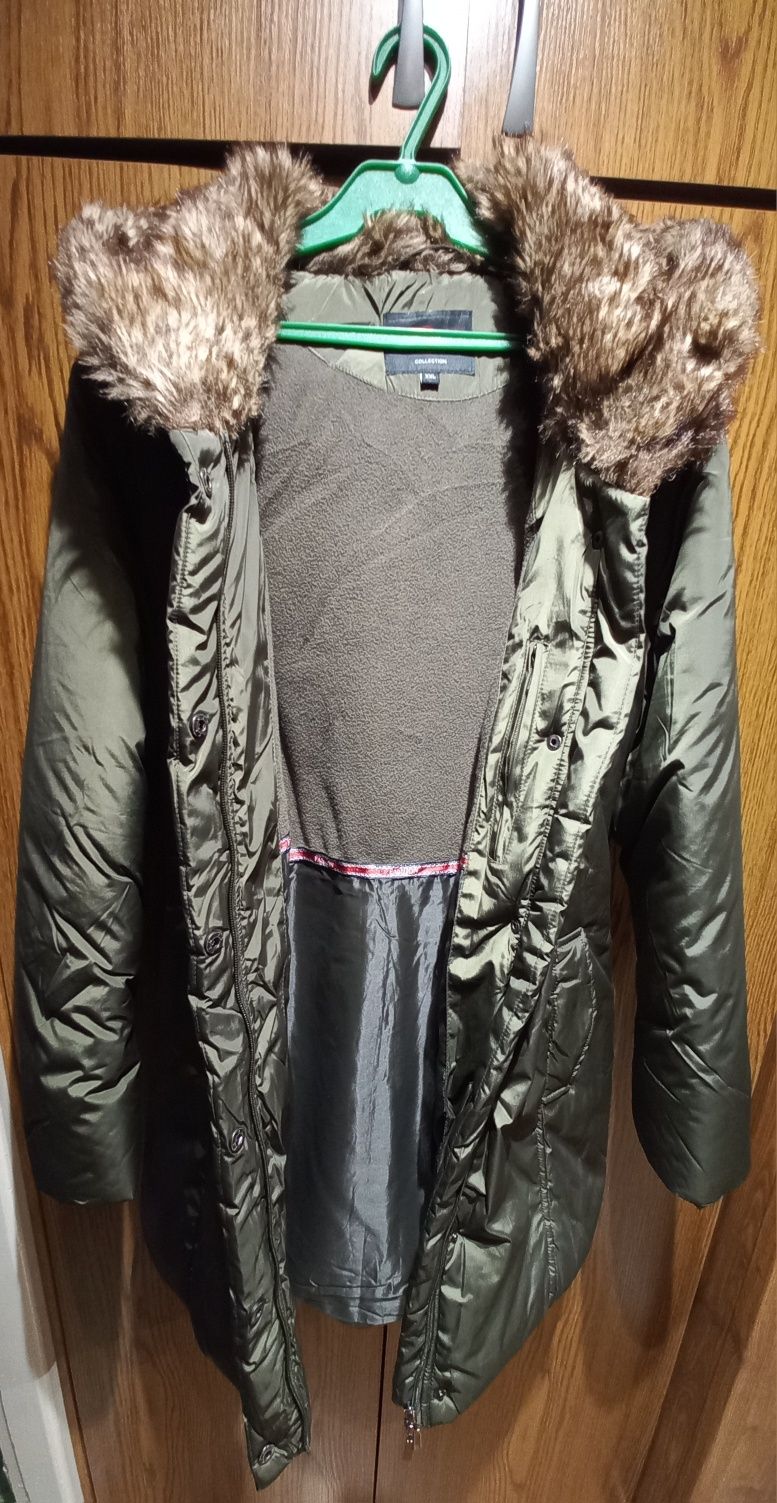 Kurtka damska zimowa płaszcz khaki/olive r. XXL nowa