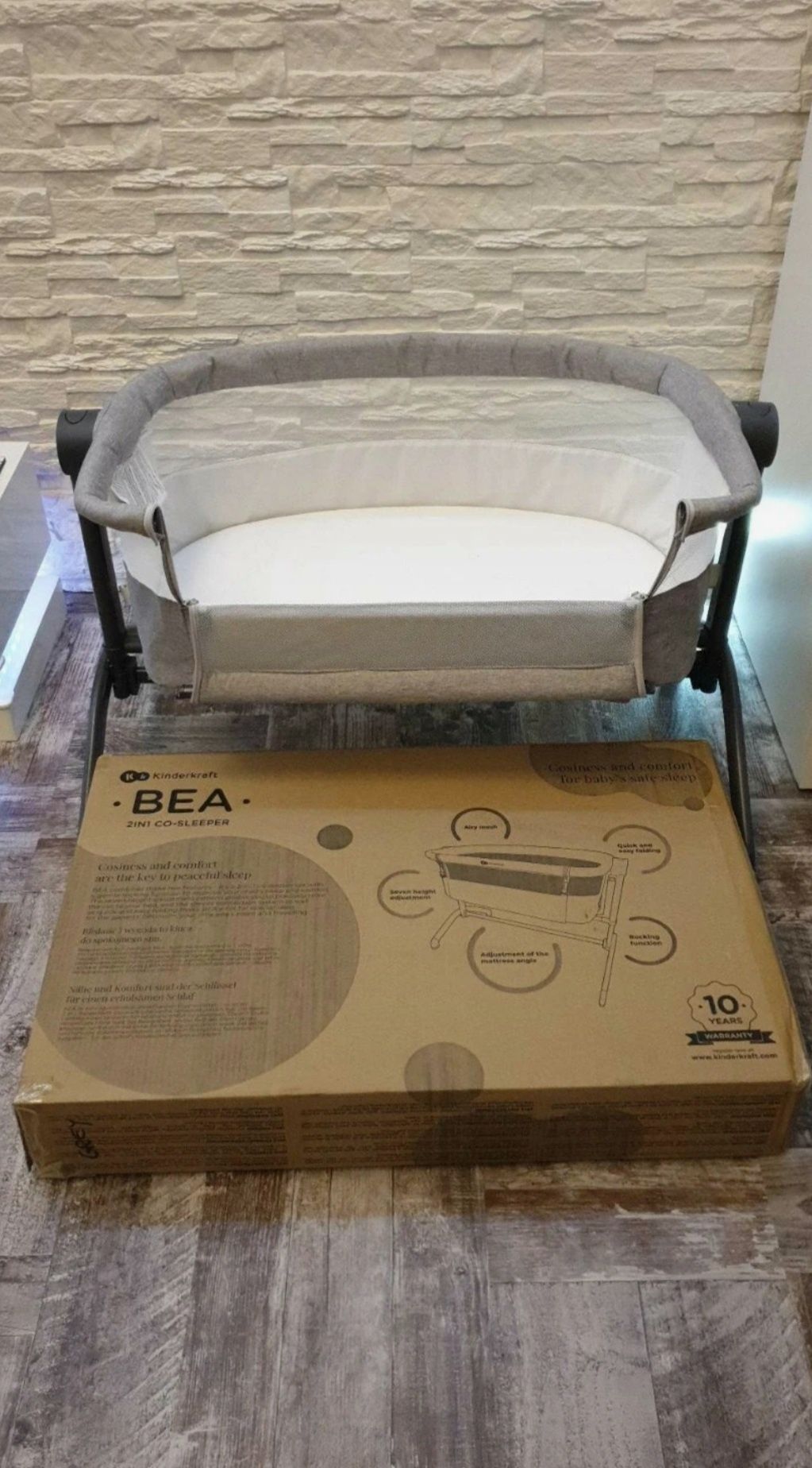 Kinderkraft łóżeczko dostawne bea 2w1 grey