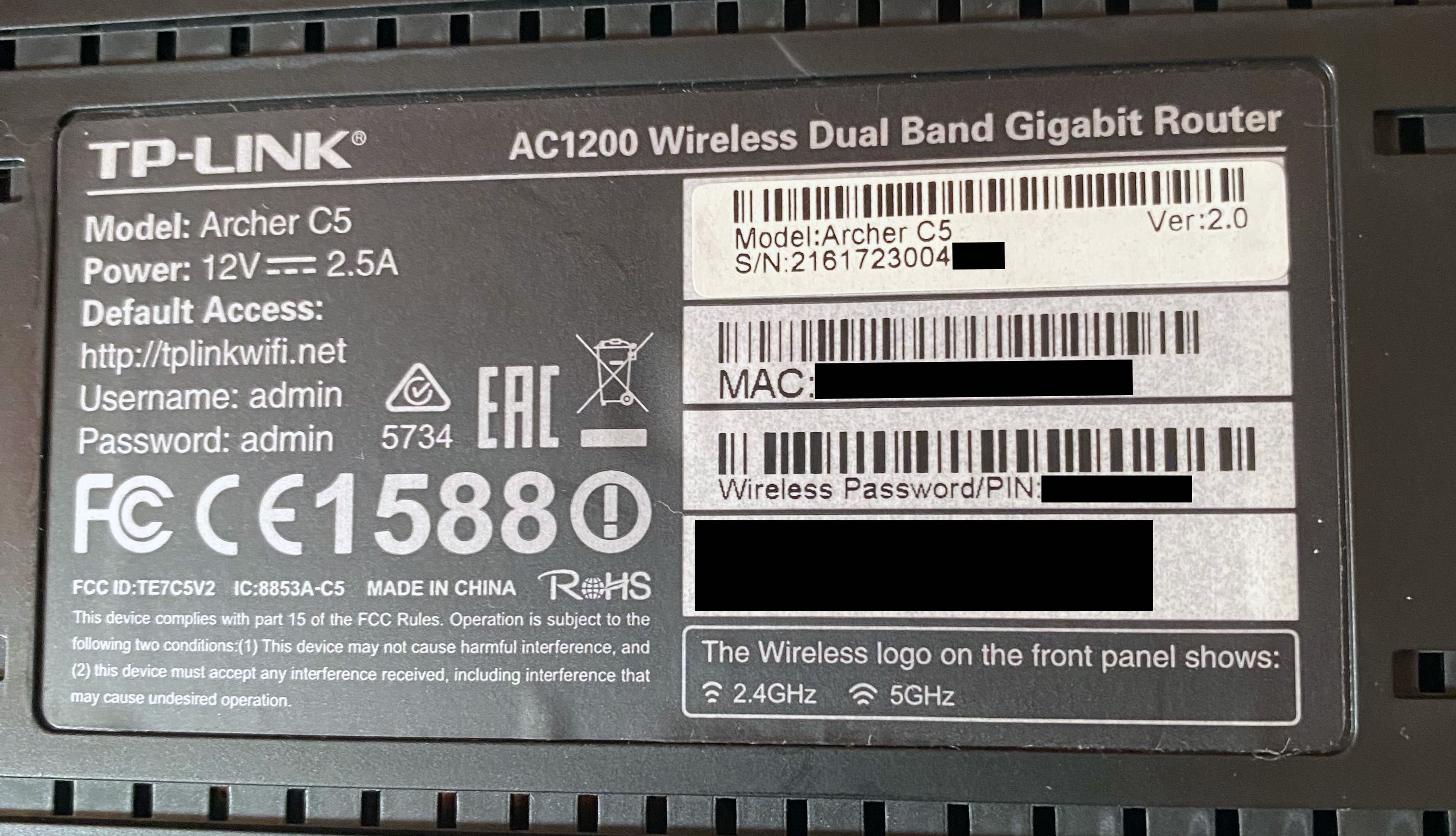 Router TP-LINK Archer C5 AC1200