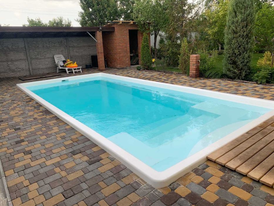 Комфортний басейн “Пляж” — 7,6 x 3,6 x 1,5 м | Монтаж під ключ Якісний