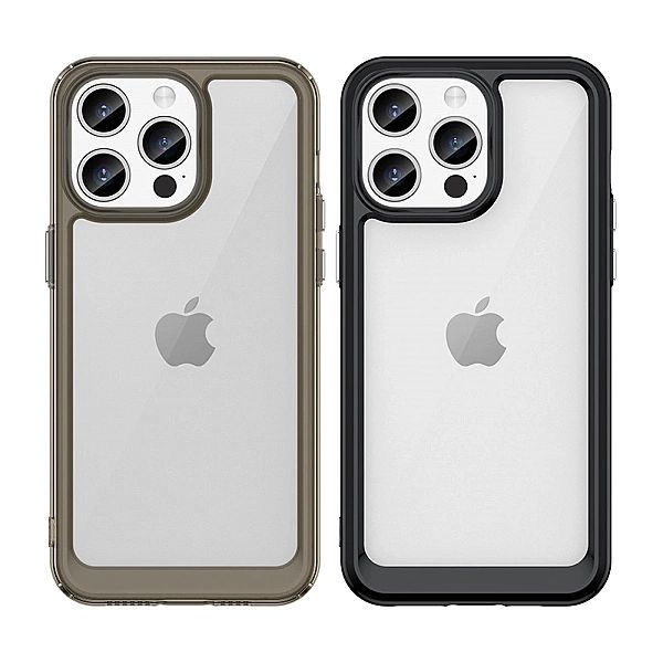 Wzmocnione etui z elastyczną ramką do iPhone 15 Pro Max Outer Space -