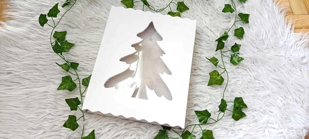 Świąteczny Obraz Ramka Dekoracja LED Choinka Świecący