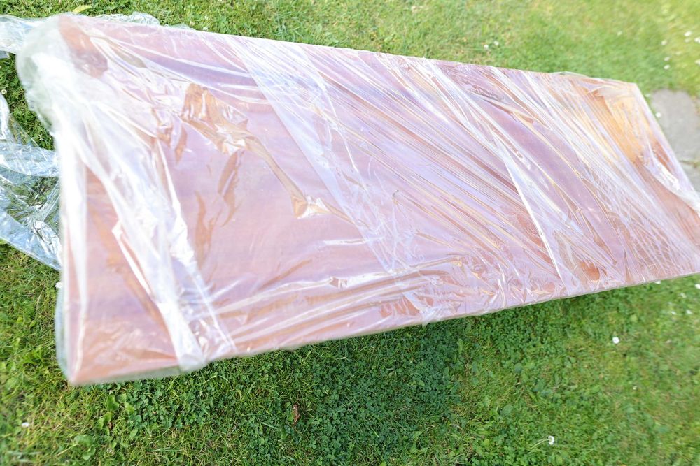 Ława politowa styl PRL niski stolik dł. 140 cm x 60 cm  lakierowana