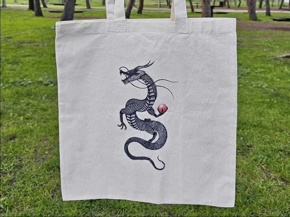 Totebag Dragão Vermelho - Arte Original