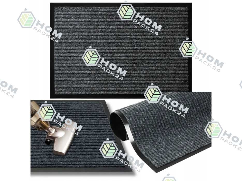 szara WYCIERACZKA pod drzwi DUŻA WEWNĘTRZNA MATA  do butów 90x150