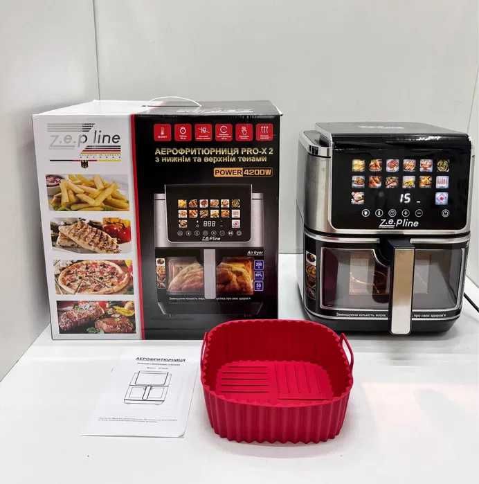 Новинка! 13 литров! Аэрогриль ZP-00340 ДВА ТЭНА! аерогриль фритюрница