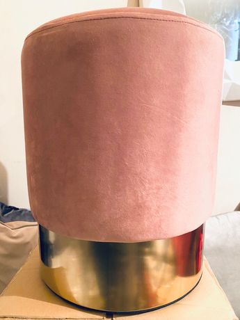 Puf pufa Cherry Kare Design glamour różowa  podnózek stolik