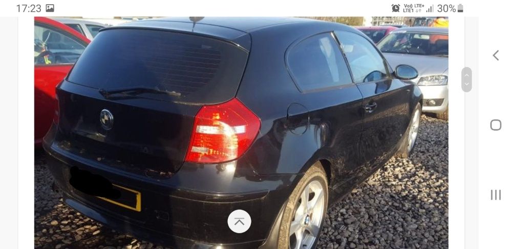 Maska błotnik zderzak BMW E81 E87 schwarz 2