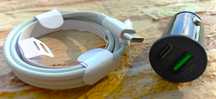 Ładowarka Samochodowa TYP MicroUSB Szybkie Ładowanie Do Terminala 1M