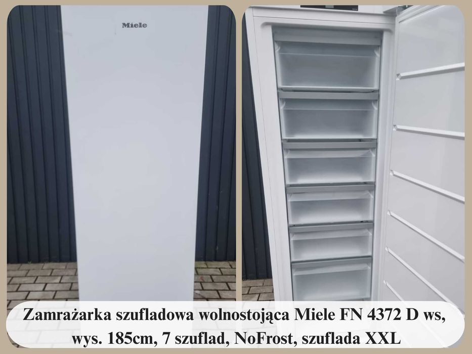 Zamrażarka szufladowa wolnostojąca Miele FN 4372, XXL, 185cm, NoFrost