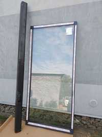 Drzwi automatyczne wejściowe  przesuwne aluminiowe sklep hala warsztat