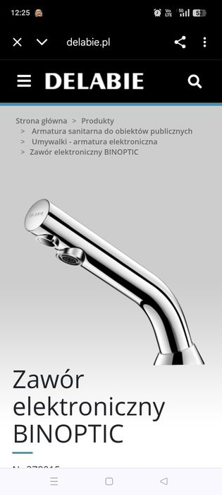 Bateria umywalkowa bezdotykowa