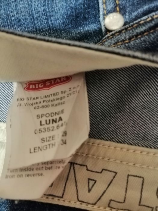Spodnie jeansy BIG Star Luna, stan doskonały