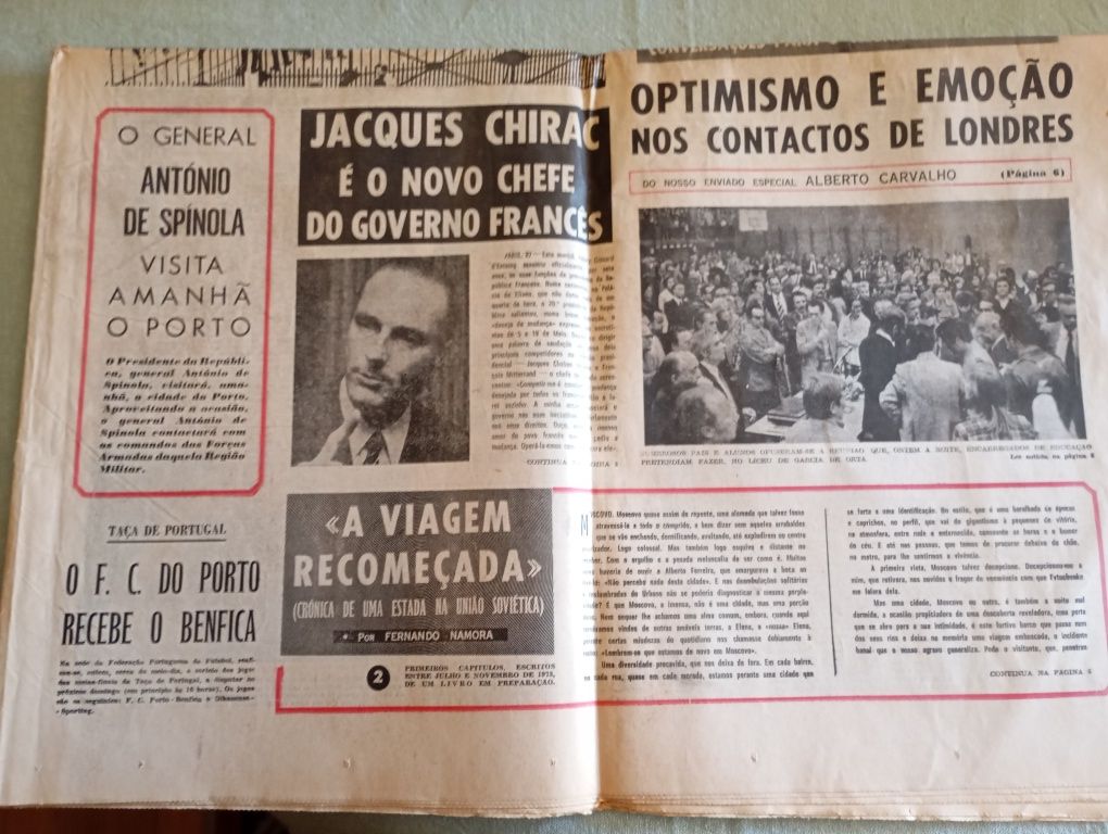 2 exemplares de O Comercio do Porto de 28 e 30 de maio de 1974