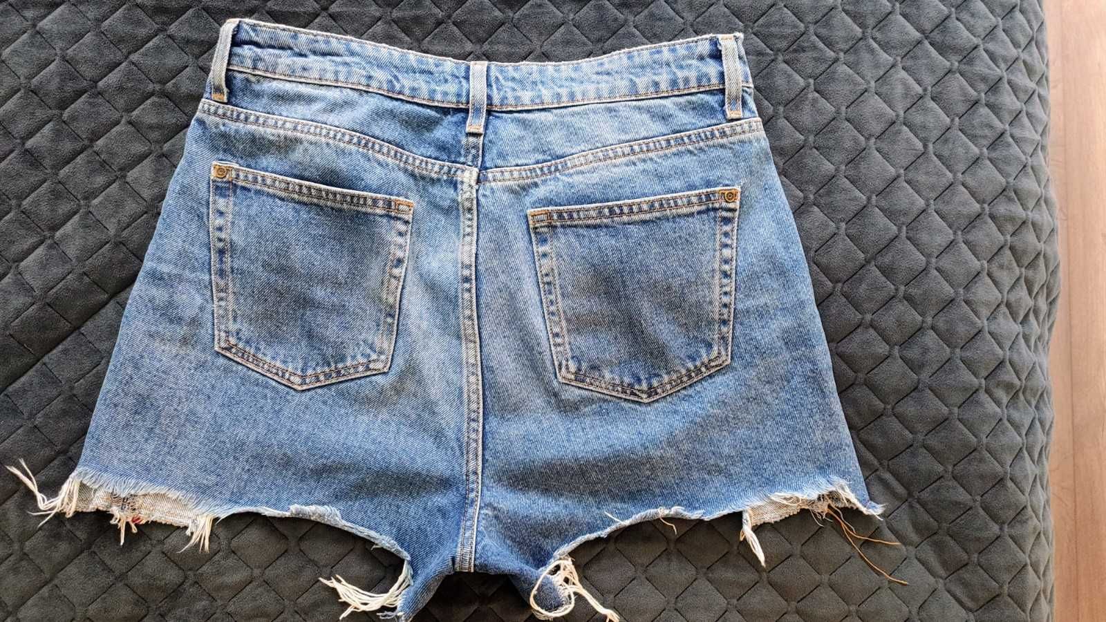 ZARA krótkie spodenki denim/dżins rozm. 36 - wysoki stan