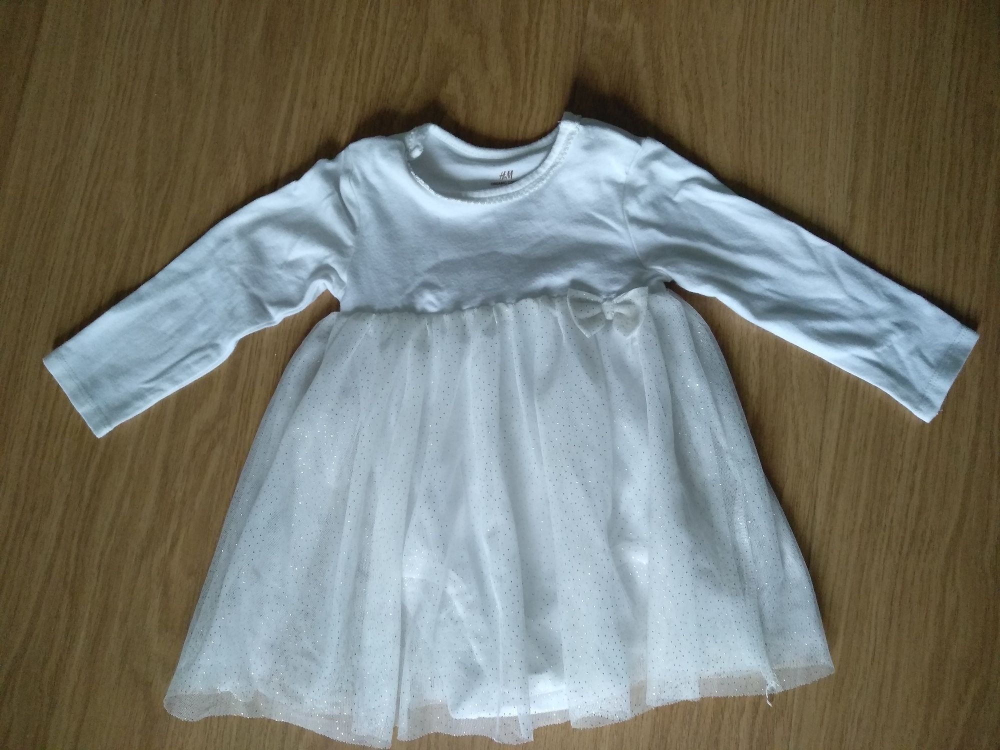 Sukienka, sukieneczka H&M biała tiulowa chrzest rozmiar 74