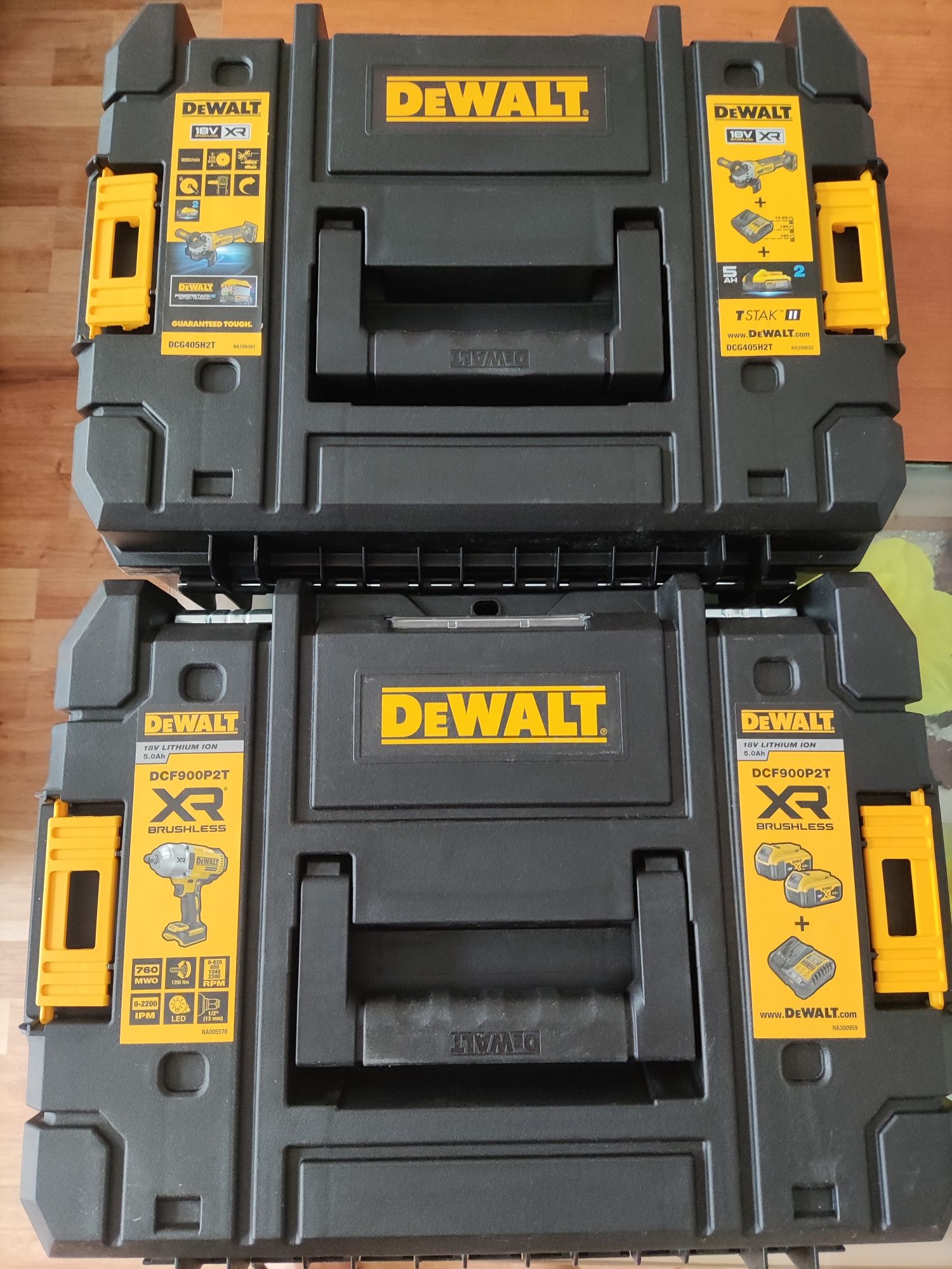 DeWalt udarowy klucz DCF900P2+szlifierka DCG405+4aku 5.0Ah+2x ład+2x w