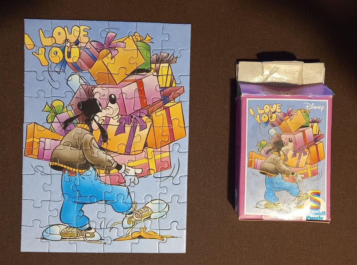 Pequeno puzzle Pluto I love you - anos 90 - 56 peças - tamanho viagem