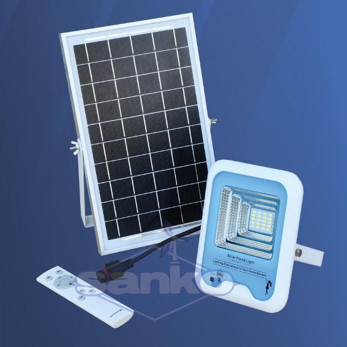 Lampa solarna SANKO LED E1 30W panel słoneczny 8W czujnik ruchu pilot