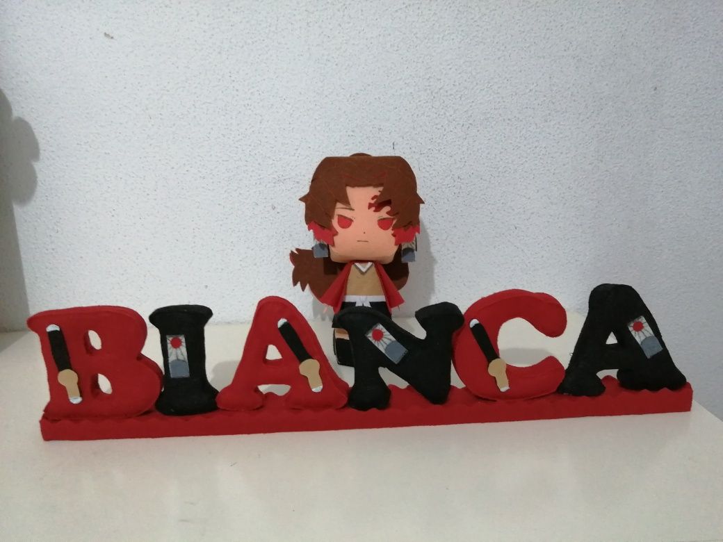 Letras em 3D em feltro