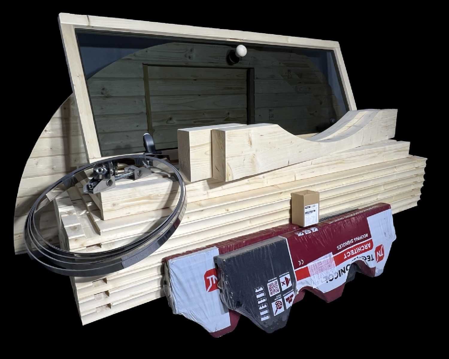 Sauna beczka ogrodowa do złożenia samodzielnego montażu drewno