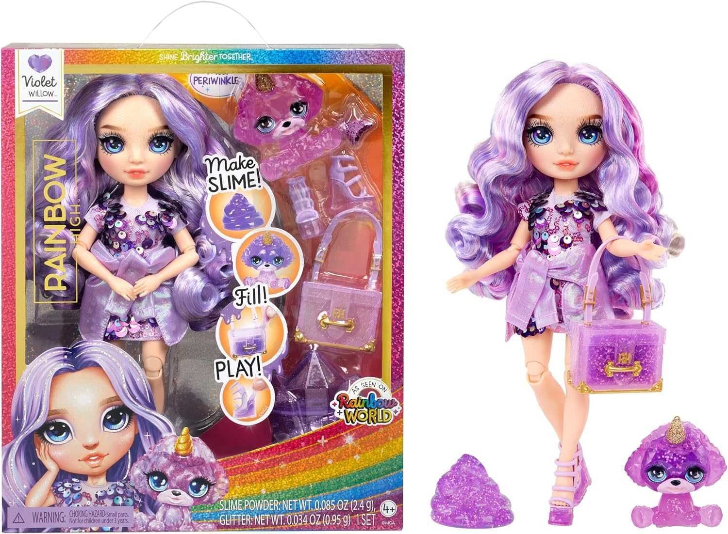 Рейнбоу хай Вайолет фіолетова слайм Rainbow High Violet Purple Slime