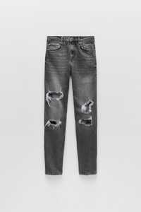 Прямые рваные джинсы Zara