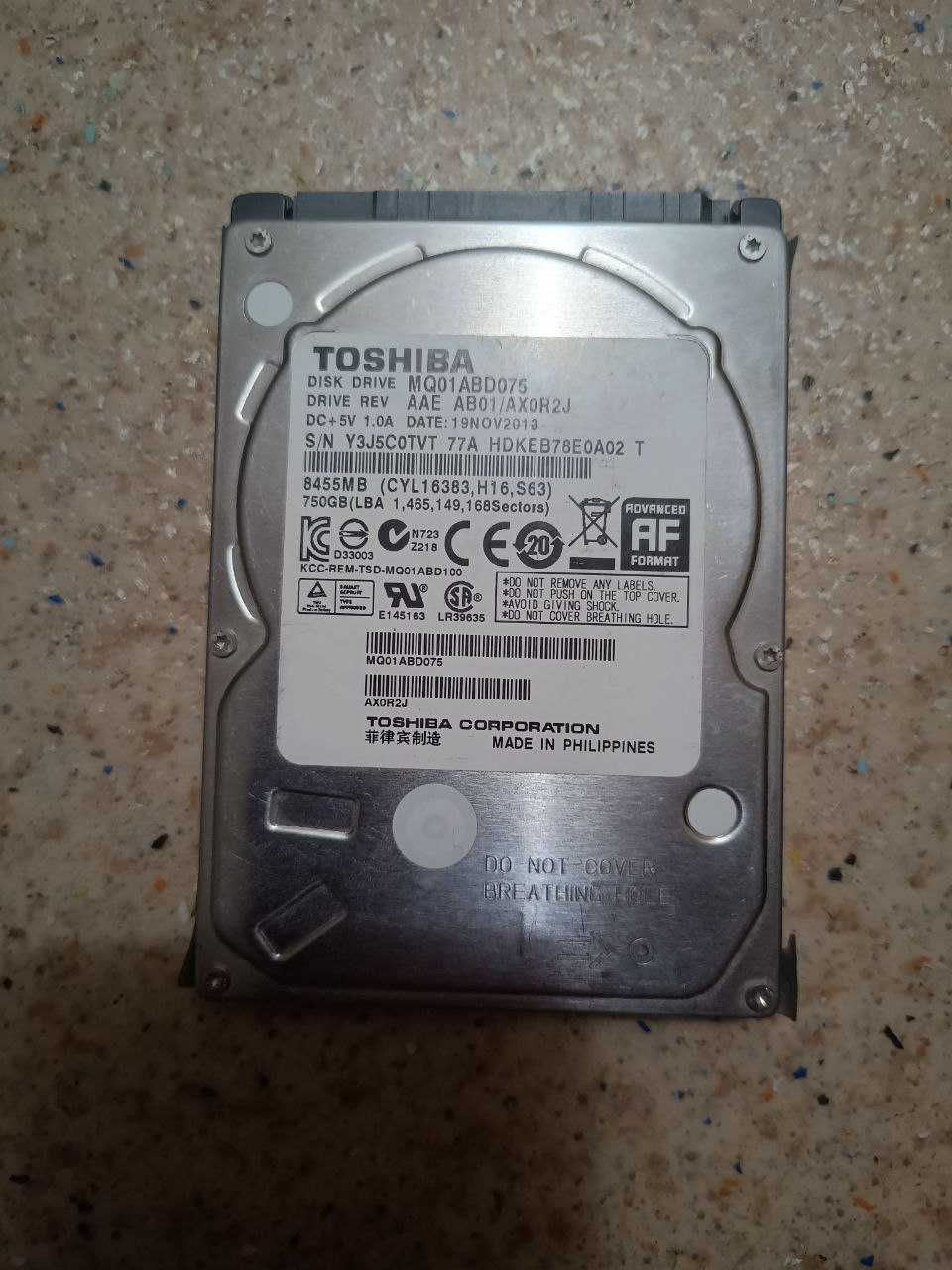 Жорсткий диск TOSHIBA MQ01ABD075 750Гб 2.5" в чудовому робочому стані.