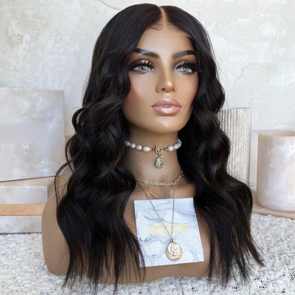 nowa naturalna peruka lace front 100% ludzki włos na co dzień