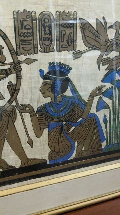 Emoldurado - Papel de papiro pintado à mão