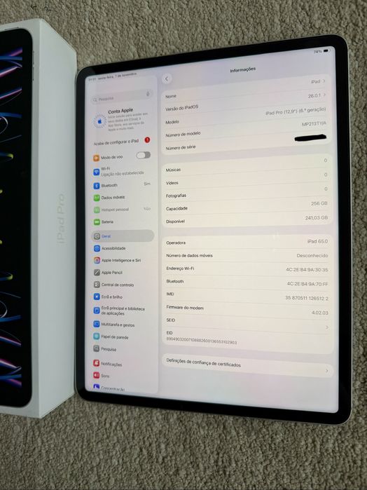 iPad Pro 12,9 (6 geração) Wi-Fi + Cellular