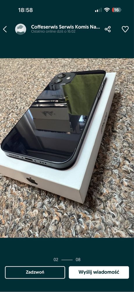 Smartfon Apple iPhone 12 4 GB / 64 GB czarny IDEALNY STAN
