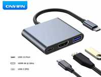 Адаптер HUB 3in1 USB-C to USB 3.0/HDMI/USB-C для Nintendo Switch