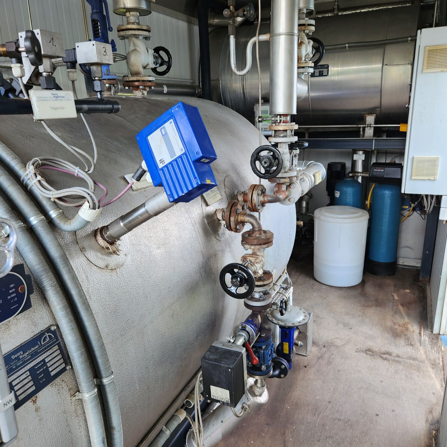 Kocioł parowy Loos 1,25t/h 13Bar kotłownia kontenerowa palnik Weishaup